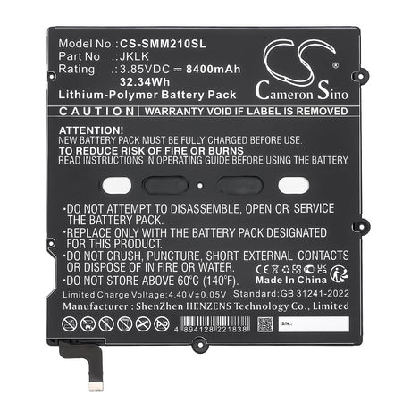 3.85V, Li-Polymer, 8400mAh, Tablet battery fits Sunmi, JKLK, M2 Max, P10010016, 32.34Wh Tablet Cameron Sino Technology Limited