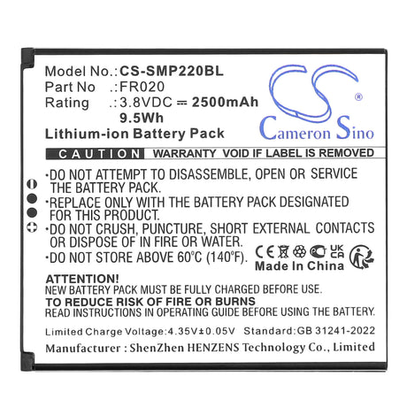 3.8V, Li-ion, 2500mAh, Payment Terminal battery fits Sunmi, FR020, P2 Mini, 9.5Wh Payment Terminal Cameron Sino Technology Limited