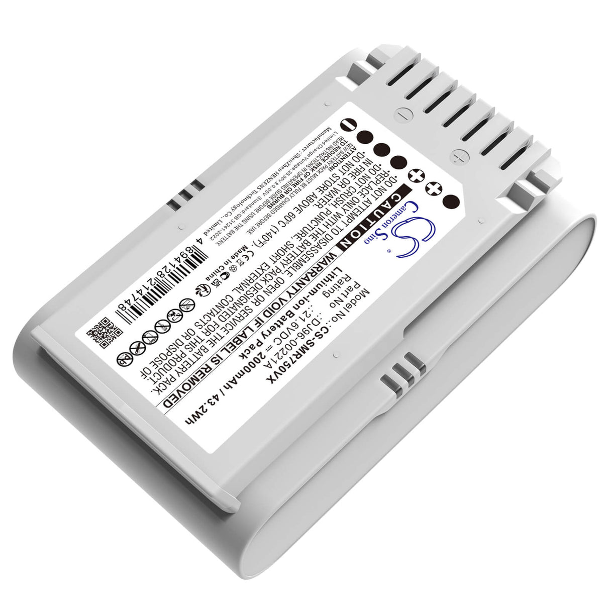 21.6V, Li-ion, 2000mAh, Vacuum battery fits Samsung, Dj96-00221a, Jet 70, Jet 70 Easym Vs15t7033r4/sh, 43.2Wh Vacuum Cameron Sino Technology Limited