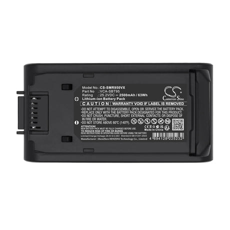 25.2V, Li-ion, 2500mAh, Vacuum battery fits Samsung, VCA-SBT95, Bespoke Jet Pet Stick Vacuum, Jet 85, 63Wh Vacuum Cameron Sino Technology Limited