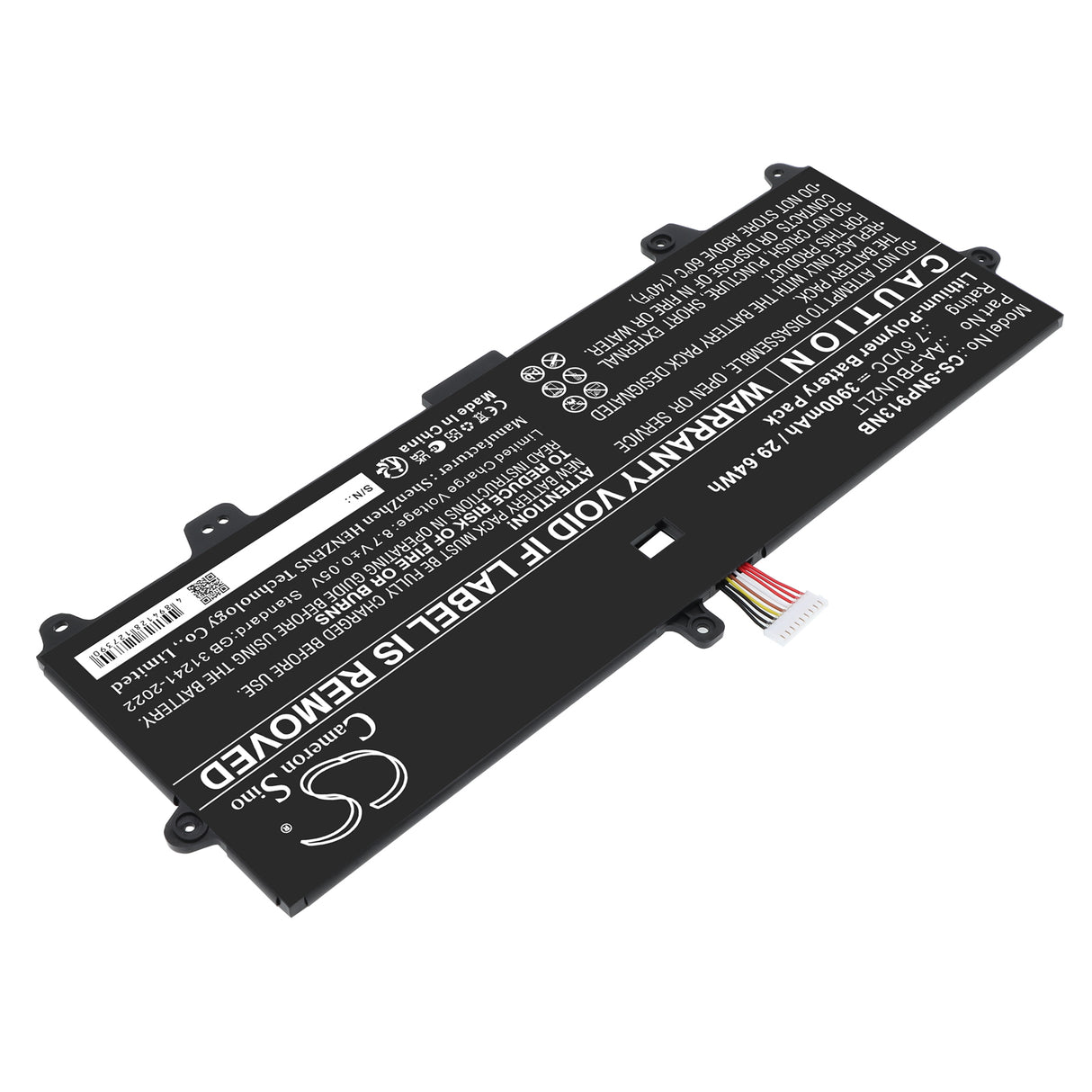 7.6V, Li-Polymer, 3900mAh, Notebook, Laptop battery fits Samsung, AA-PBUN2LT, Notebook 9 13.3", NP900X3L, 29.64Wh Notebook, Laptop Cameron Sino Technology Limited