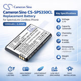 3.7V, Li-ion, 1200mAh, Cordless Phone battery fits SpectraLink, 84743432, S35 DECT Handset, S37 S35 DECT Handset, 4.44Wh Cordless Phone Cameron Sino Technology Limited