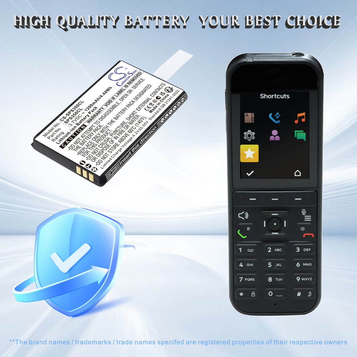 3.7V, Li-ion, 1200mAh, Cordless Phone battery fits SpectraLink, 84743432, S35 DECT Handset, S37 S35 DECT Handset, 4.44Wh Cordless Phone Cameron Sino Technology Limited