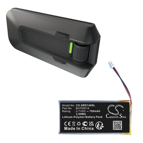 3.7V, Li-Polymer, 700mAh, Wireless Headset battery fits Cardo, Bat00014, Packtalk Edge, 2.59Wh Wireless Headset Cameron Sino Technology Limited