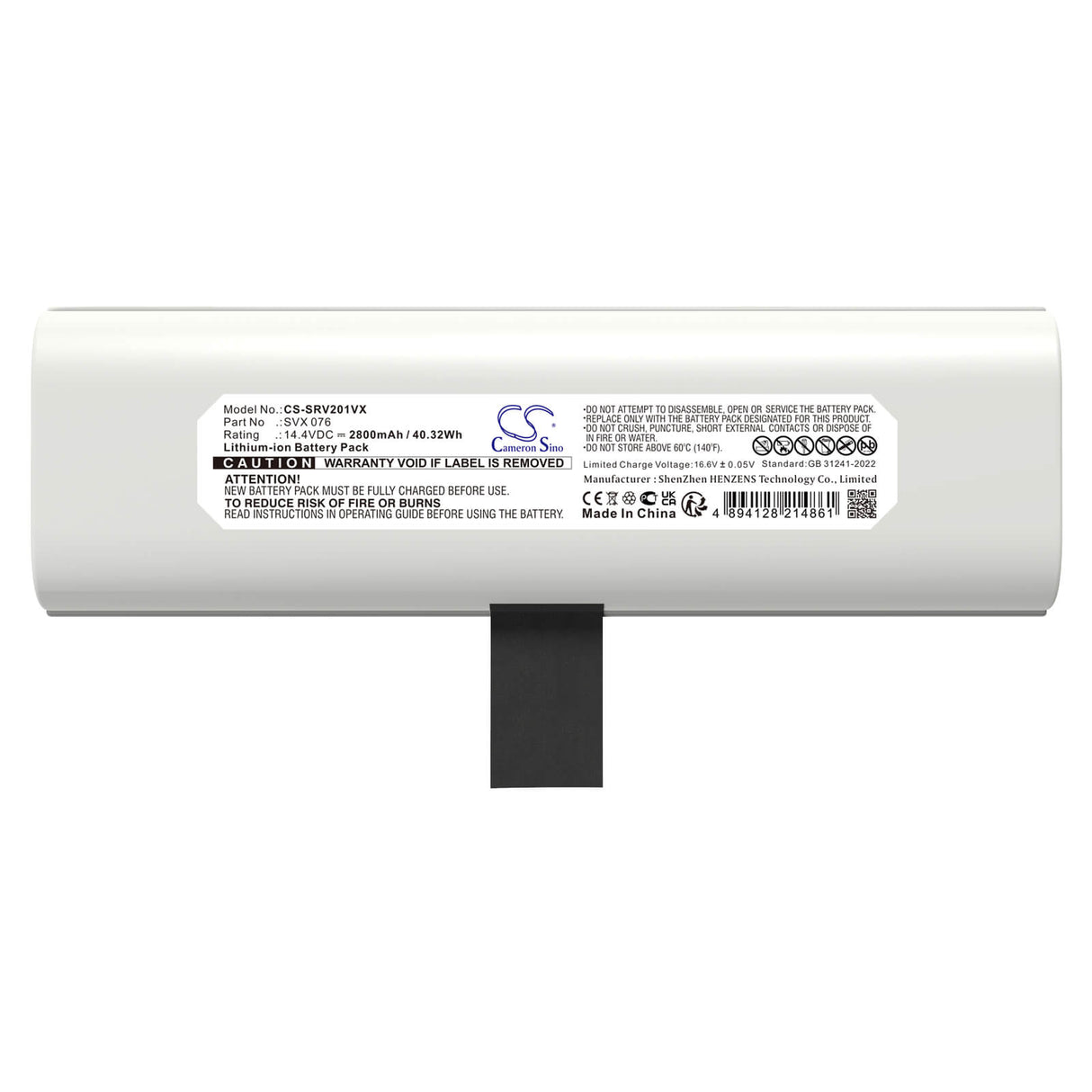 14.4V, Li-ion, 2800mAh, Vacuum battery fits Sencor, Srx 0026, Srv 2010ti, 40.32Wh Vacuum Cameron Sino Technology Limited