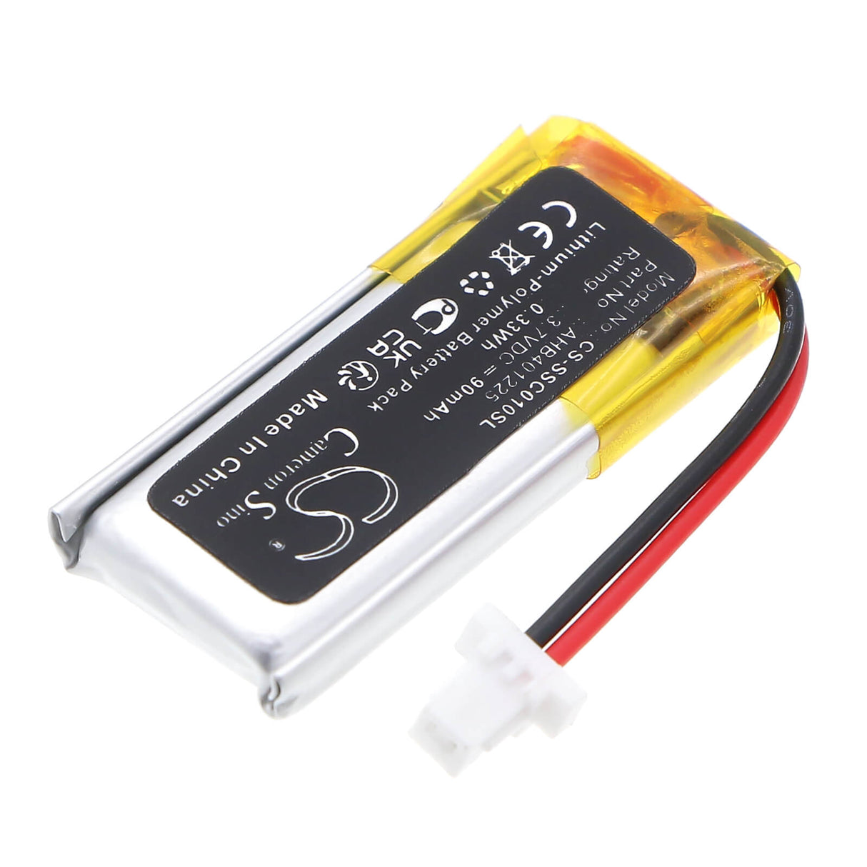 3.7V, Li-Polymer, 90mAh, Wireless Headset battery fits Sena, AHB401225, Grip Remote Control, Handlebar Remote SC-HR-01, 0.33Wh Wireless Headset Cameron Sino Technology Limited