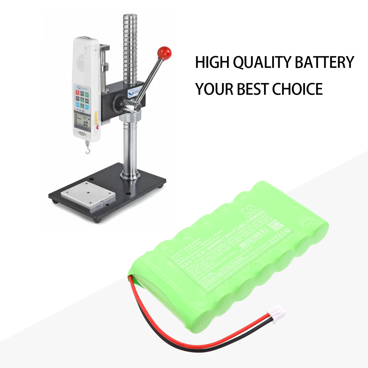 8.4V, Ni-MH, 2000mAh, Equipment, Survey, Test battery fits Sauter, 43.889.0485, FH 500, FH 500 Force Gauge, 16.8Wh Equipment, Survey, Test Cameron Sino Technology Limited