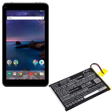 Tablet battery For Smartab, St7150 replaces GSP3070100, 3.7v, 2500mah - 9.25wh Tablet Cameron Sino Technology Limited