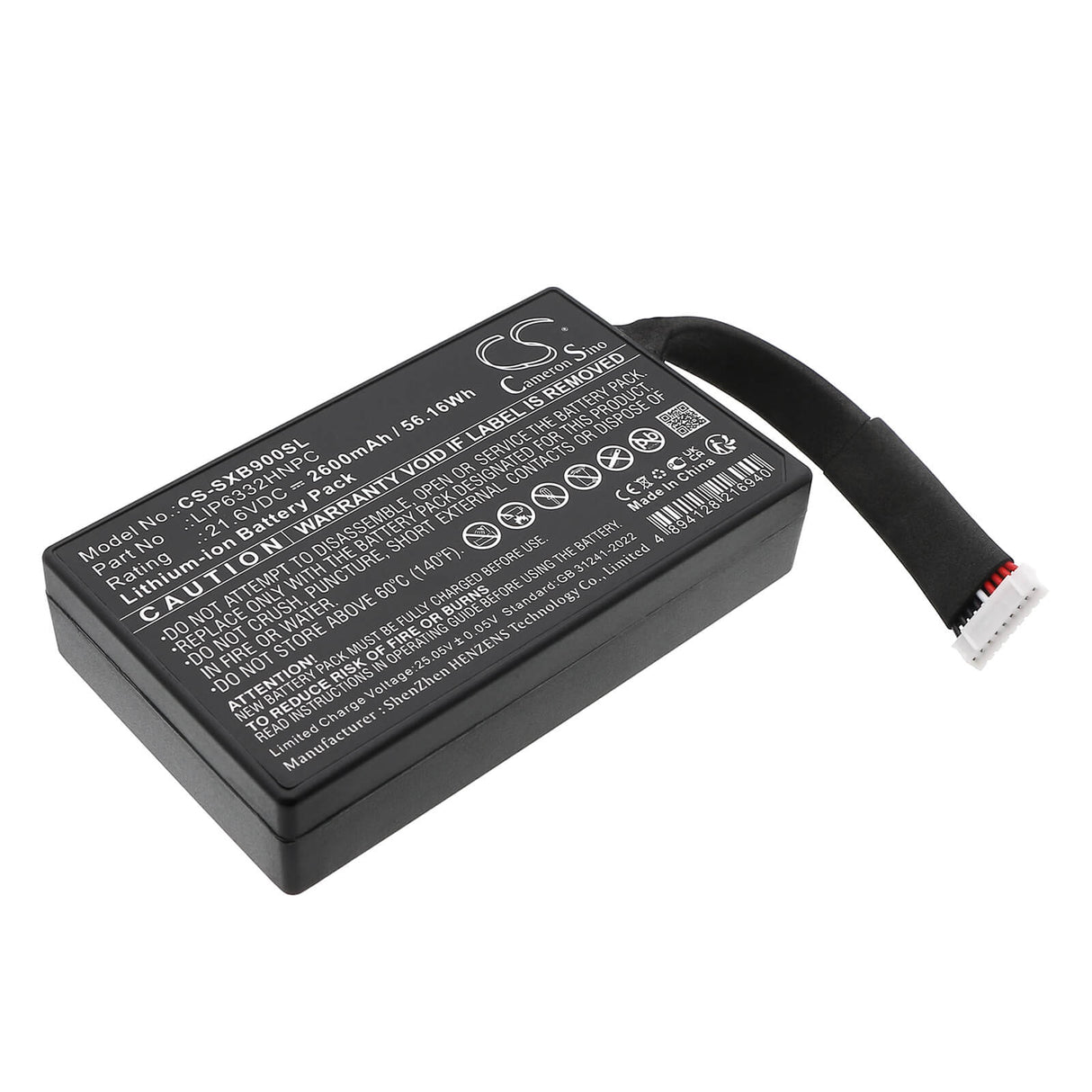 21.6V, Li-ion, 2600mAh, Speaker battery fits Sony, 1-853-679-11, GTK-XB90, 56.16Wh Speaker Cameron Sino Technology Limited