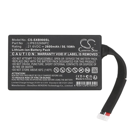 21.6V, Li-ion, 2600mAh, Speaker battery fits Sony, 1-853-679-11, GTK-XB90, 56.16Wh Speaker Cameron Sino Technology Limited