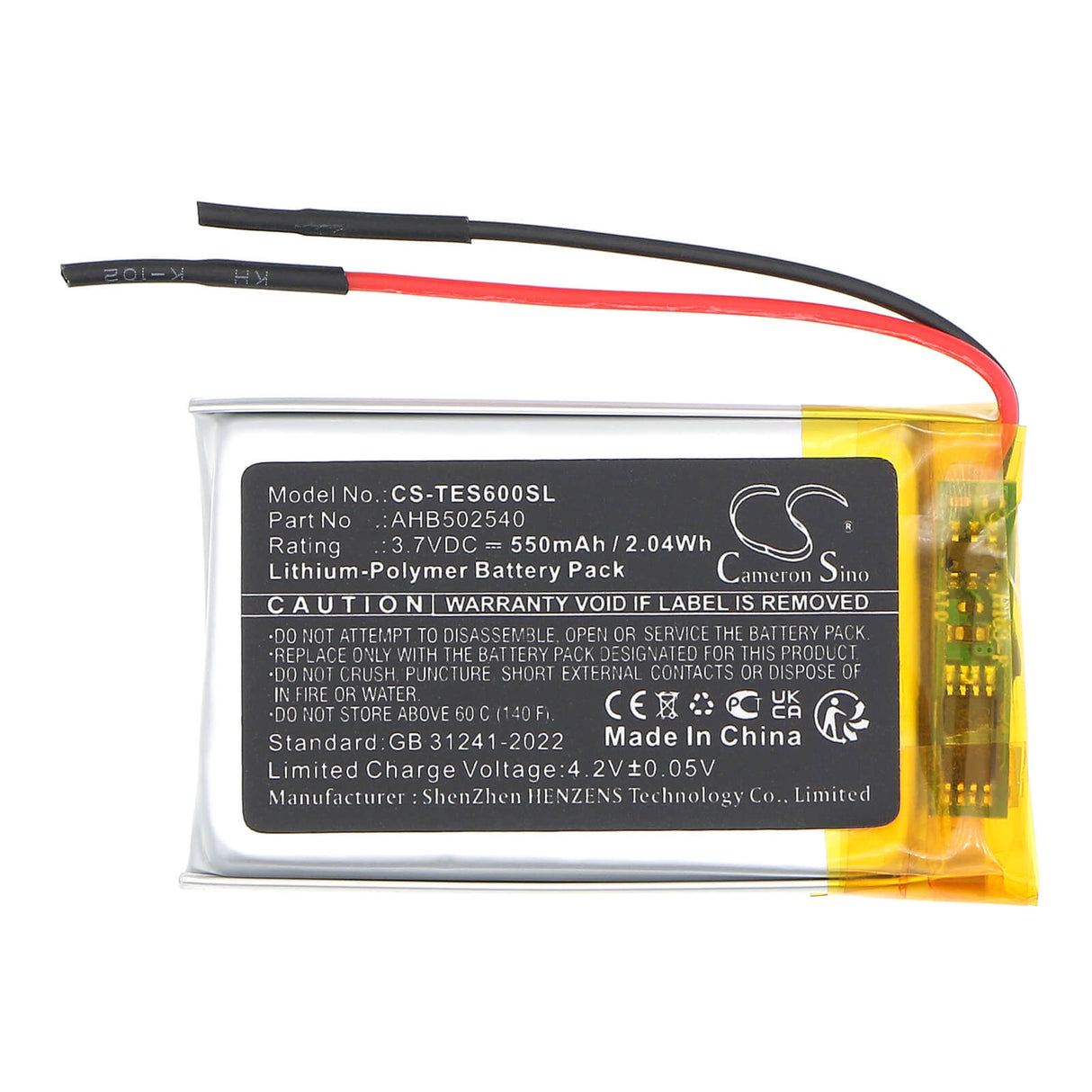 3.7V, Li-Polymer, 550mAh, Wireless Headset battery fits Tronsmart, Ahb502540, Encore S6, Encore S6 Wireless Headphones, 2.04Wh Wireless Headset Cameron Sino Technology Limited