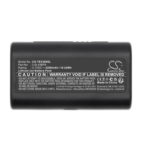 3.7V, Li-ion, 5200mAh, Equipment, Survey, Test battery fits Texas Instruments, 3.6L43BPA, TI-Navigator, 19.24Wh Equipment, Survey, Test Cameron Sino Technology Limited