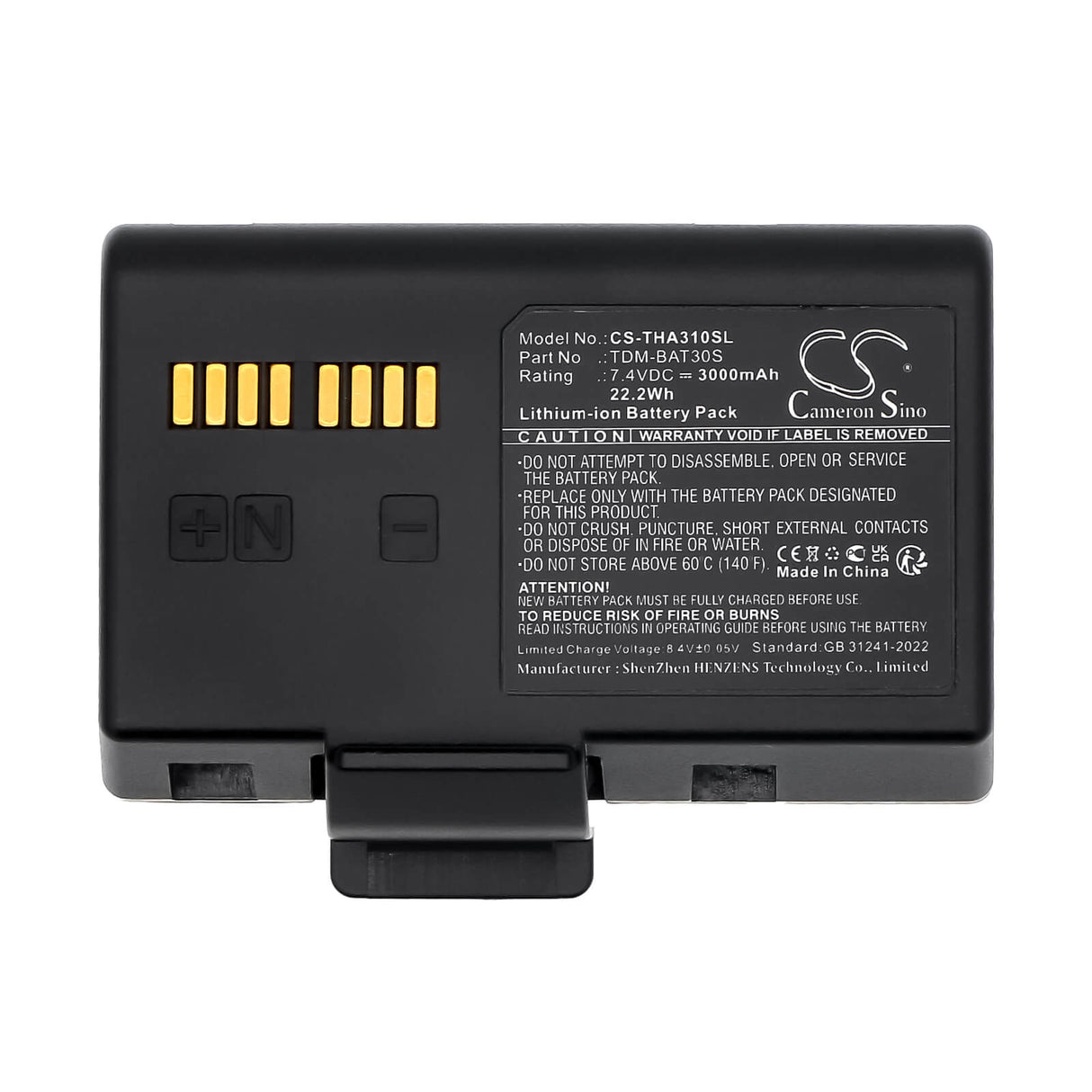 7.4V, Li-ion, 3000mAh, Portable Printer battery fits Tsc, P-SB-002, Alpha 3L, 22.2Wh Portable Printer Cameron Sino Technology Limited