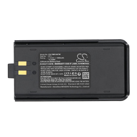 7.4V, Li-ion, 1800mAh, Two-Way Radio battery fits Retevis, RT1, RT1, 13.32Wh Two-Way Radio Cameron Sino Technology Limited