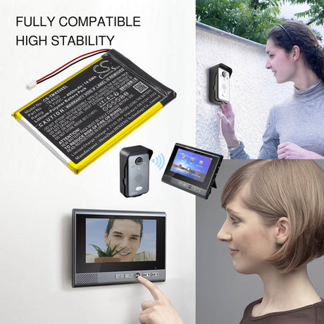 3.7V, Li-Polymer, 4000mAh, Smart Home battery fits Technaxx, TE4630, TX-59, TX59 Monitor Wireless Door Pho, 14.8Wh Smart Home Cameron Sino Technology Limited