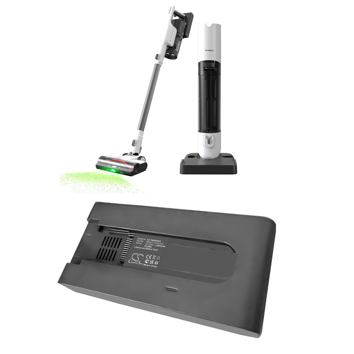 25.2V, Li-ion, 2500mAh, Vacuum battery fits Tineco, Zb2377-7s1p-01a, Pure One Station 5, Pure One Station 5 Smart Cordl, 63.0Wh Vacuum Cameron Sino Technology Limited