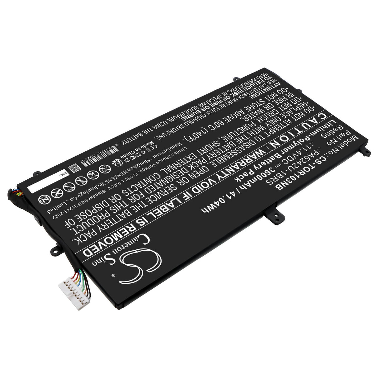11.4V, Li-Polymer, 3600mAh, Notebook, Laptop battery fits Toshiba, PA5242U-1BRS, Satellite P20W-C, Satellite Radius 12 P20W-C, 41.04Wh Notebook, Laptop Cameron Sino Technology Limited