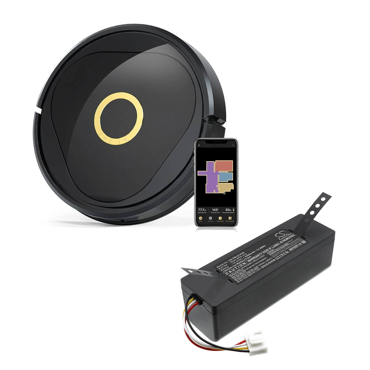 14.4V, Li-ion, 5200mAh, Vacuum battery fits Trifo, Sun-inte-212, Emma Pet, Lucy, 74.88Wh Vacuum Cameron Sino Technology Limited