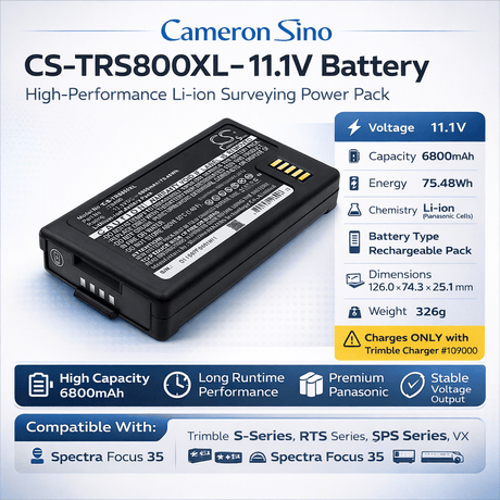 Survey Equipment Battery for Spectra, Focus 35, Trimble, Rts573 Total Station 11.1v, 6800mah - 75.48wh Equipment, Survey, Test Cameron Sino Technology Limited
