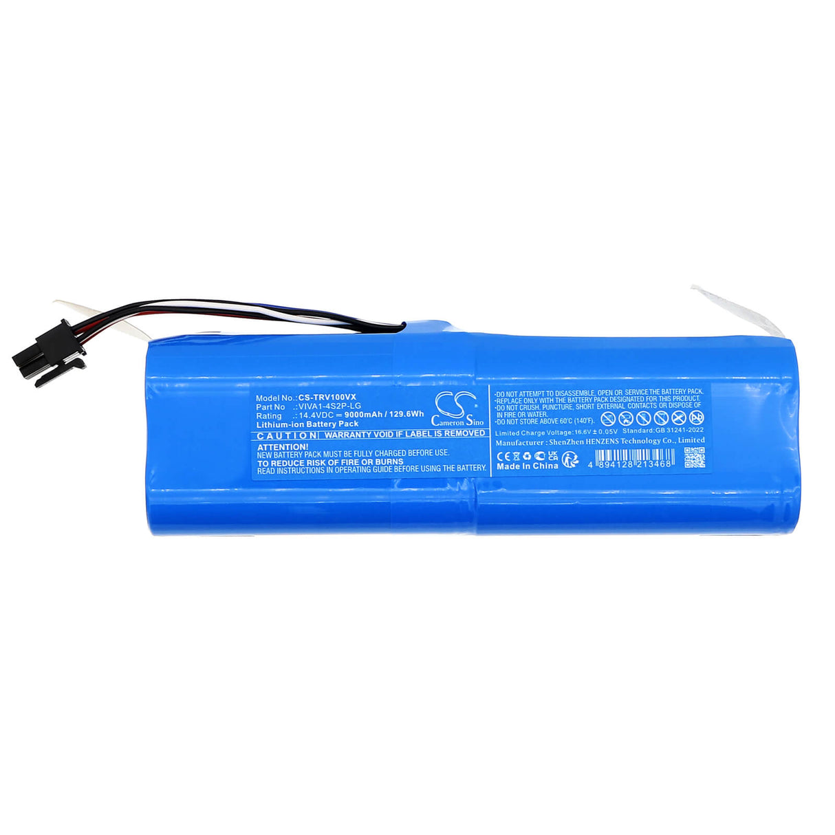 14.4V, Li-ion, 9000mAh, Vacuum battery fits Trifo, Viva, 129.6Wh Vacuum Cameron Sino Technology Limited (Dangerous Goods)