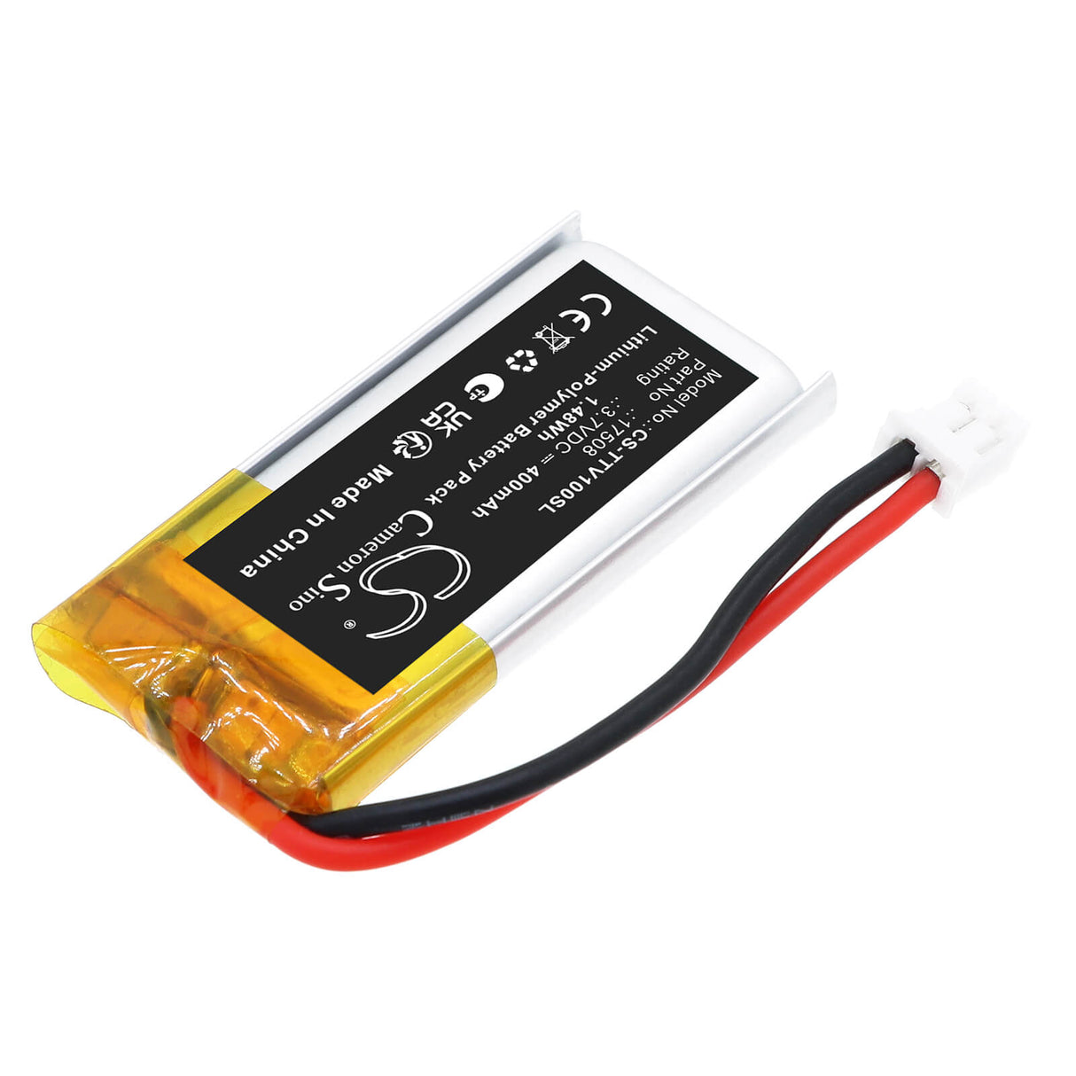 3.7V, Li-Polymer, 400mAh, Equipment, Survey, Test battery fits Tristartester, 17508, SMP-TT2, V1, 1.48Wh Equipment, Survey, Test Cameron Sino Technology Limited