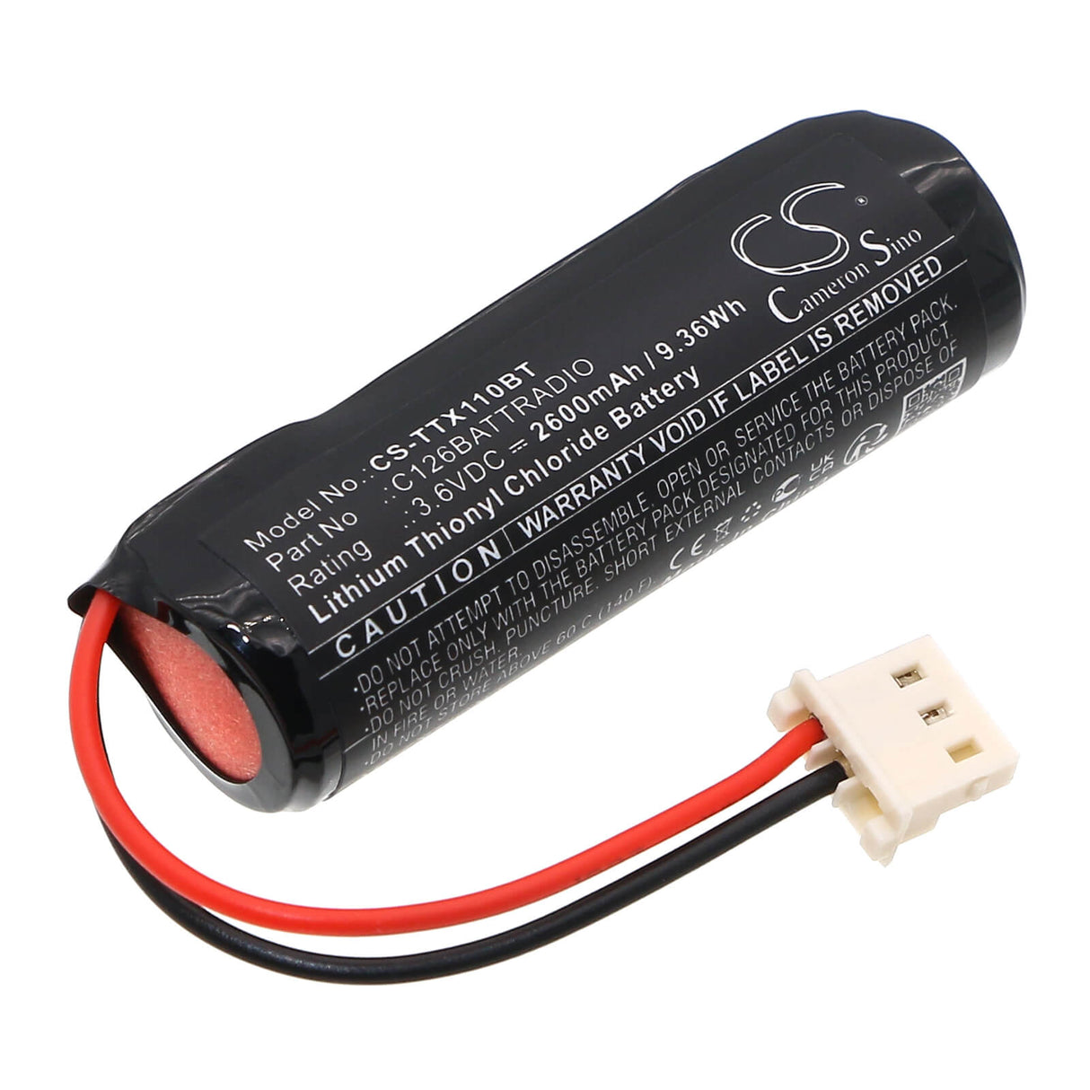 3.6V, Li-SOCl2, 2600mAh, Alarm System battery fits Technoalarm, C126battradio, Tx110, Tx120, 9.36Wh Alarm System Cameron Sino Technology Limited