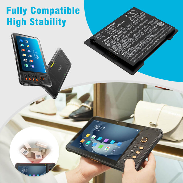 3.85V, Li-ion, 8400mAh, Barcode Scanner battery fits Urovo, HBLP8100, P8100, 32.34Wh Barcode Scanner Cameron Sino Technology Limited