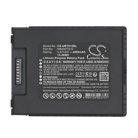 3.87V, Li-Polymer, 4000mAh, Barcode Scanner battery fits Urovo, HB40DT610, DT610, DT610 RFID Mobile Computer, 15.48Wh Barcode Scanner Cameron Sino Technology Limited
