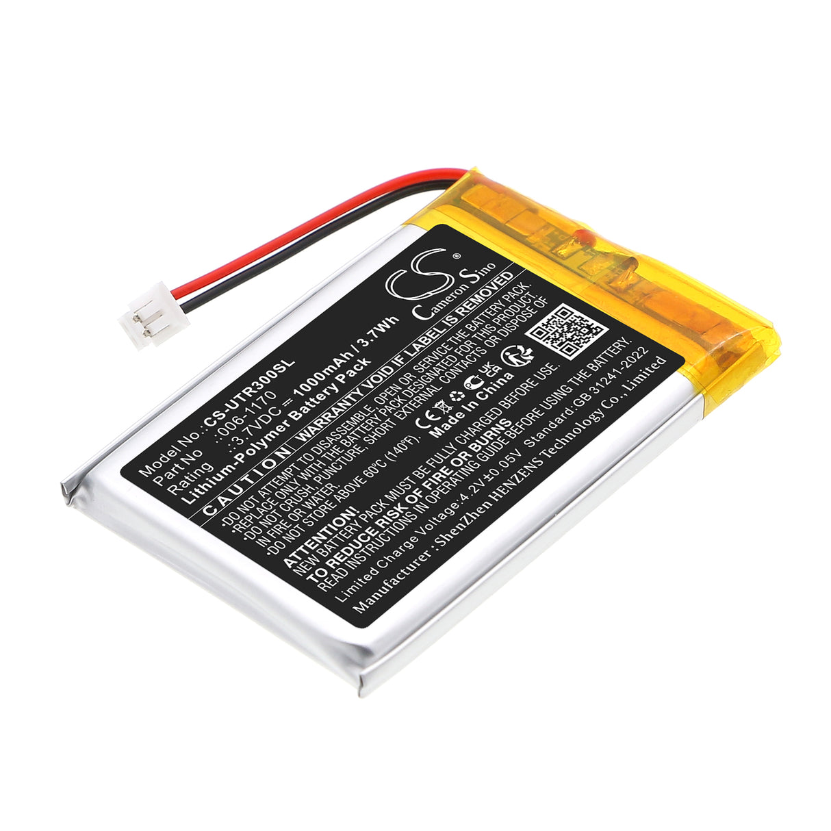 3.7V, Li-Polymer, 1000mAh, Wireless Headset battery fits UltraCOM, 006-1170, UltraCOM2, UltraCOM3, 3.7Wh Wireless Headset Cameron Sino Technology Limited