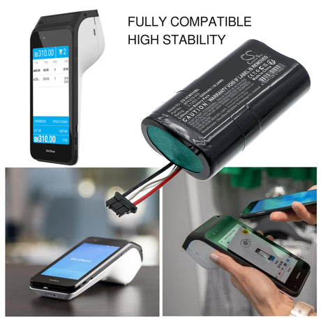 3.7V, Li-ion, 5200mAh, Payment Terminal battery fits Verifone, BPK278-502, Carbon Mobile 5, CM5P, 19.24Wh Payment Terminal Cameron Sino Technology Limited