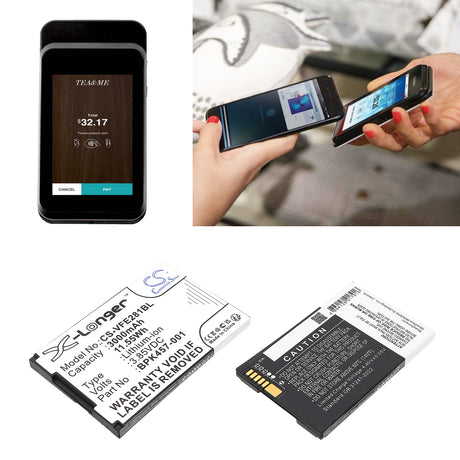 3.85V, Li-ion, 3000mAh, Payment Terminal battery fits Verifone, Bpk457-001, E280s, E280s V2, 11.55Wh Payment Terminal Cameron Sino Technology Limited