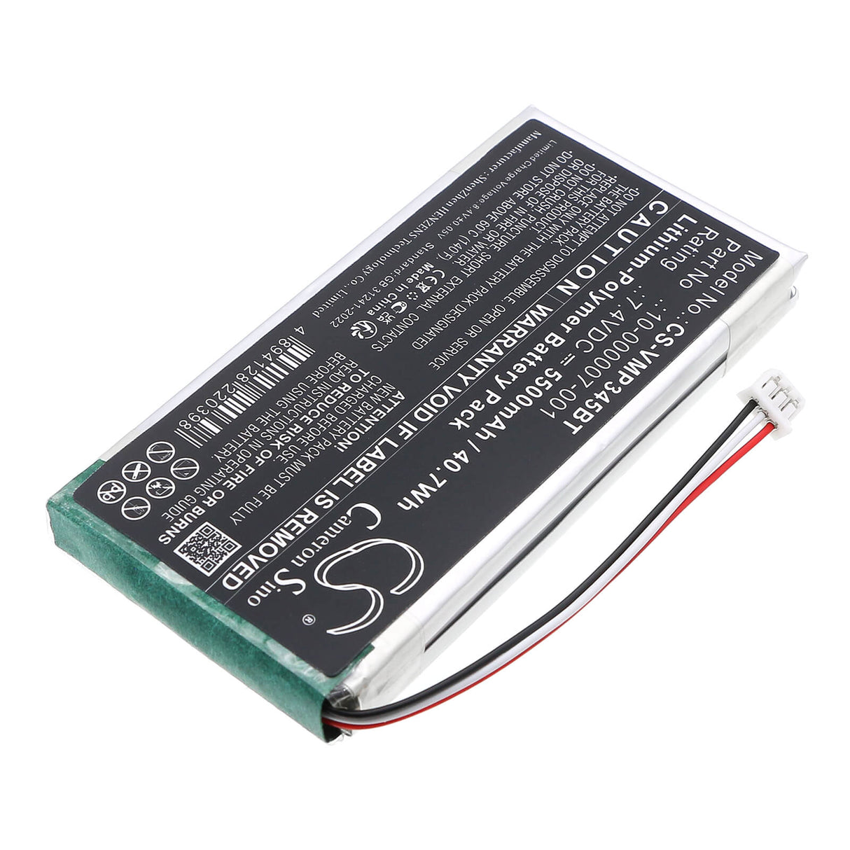 7.4V, Li-Polymer, 5500mAh, Alarm System battery fits Vivint, 10-000007-001, CP01 Control Panel, Sky Master Control Panel, 40.7Wh Alarm System Cameron Sino Technology Limited