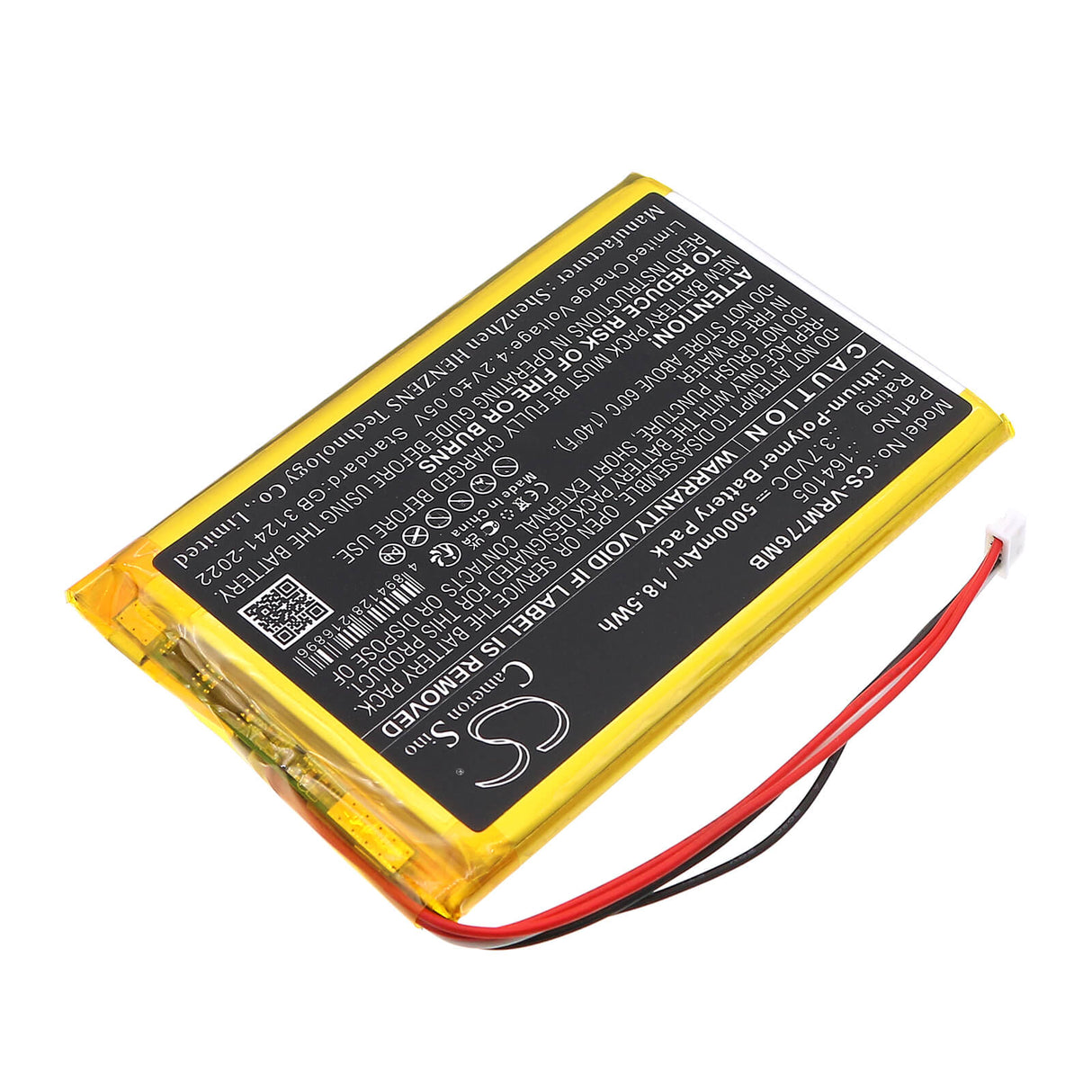 3.7V, Li-Polymer, 5000mAh, BabyPhone battery fits Vtech, 164105, LF915, LF920, 18.5Wh BabyPhone Cameron Sino Technology Limited