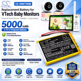 3.7V, Li-Polymer, 5000mAh, BabyPhone battery fits Vtech, 164105, LF915, LF920, 18.5Wh BabyPhone Cameron Sino Technology Limited