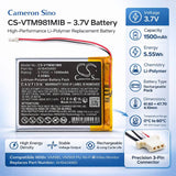 3.7V, Li-Polymer, 1500mAh, BabyPhone battery fits V Tech, AHB404860, VM981, VM991 PU Wi-Fi HD Video Monitor, 5.55Wh BabyPhone Cameron Sino Technology Limited