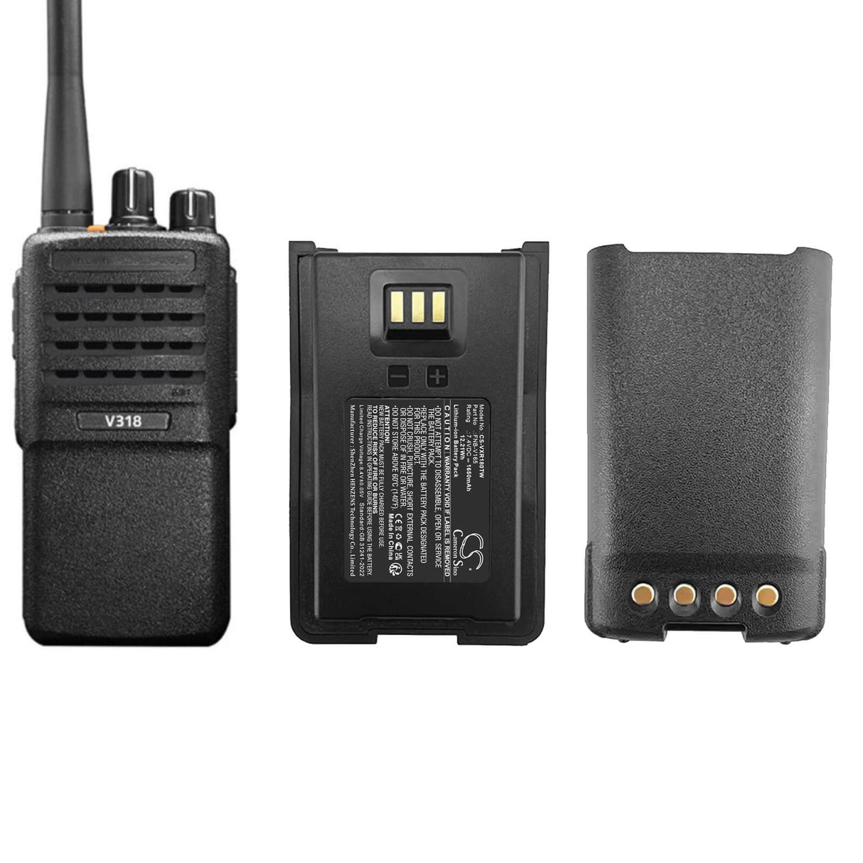 7.4V, Li-ion, 1650mAh, Two-Way Radio battery fits Vertex Standard, FNB-V165, V318, VZ-10, 12.21Wh Two-Way Radio Cameron Sino Technology Limited