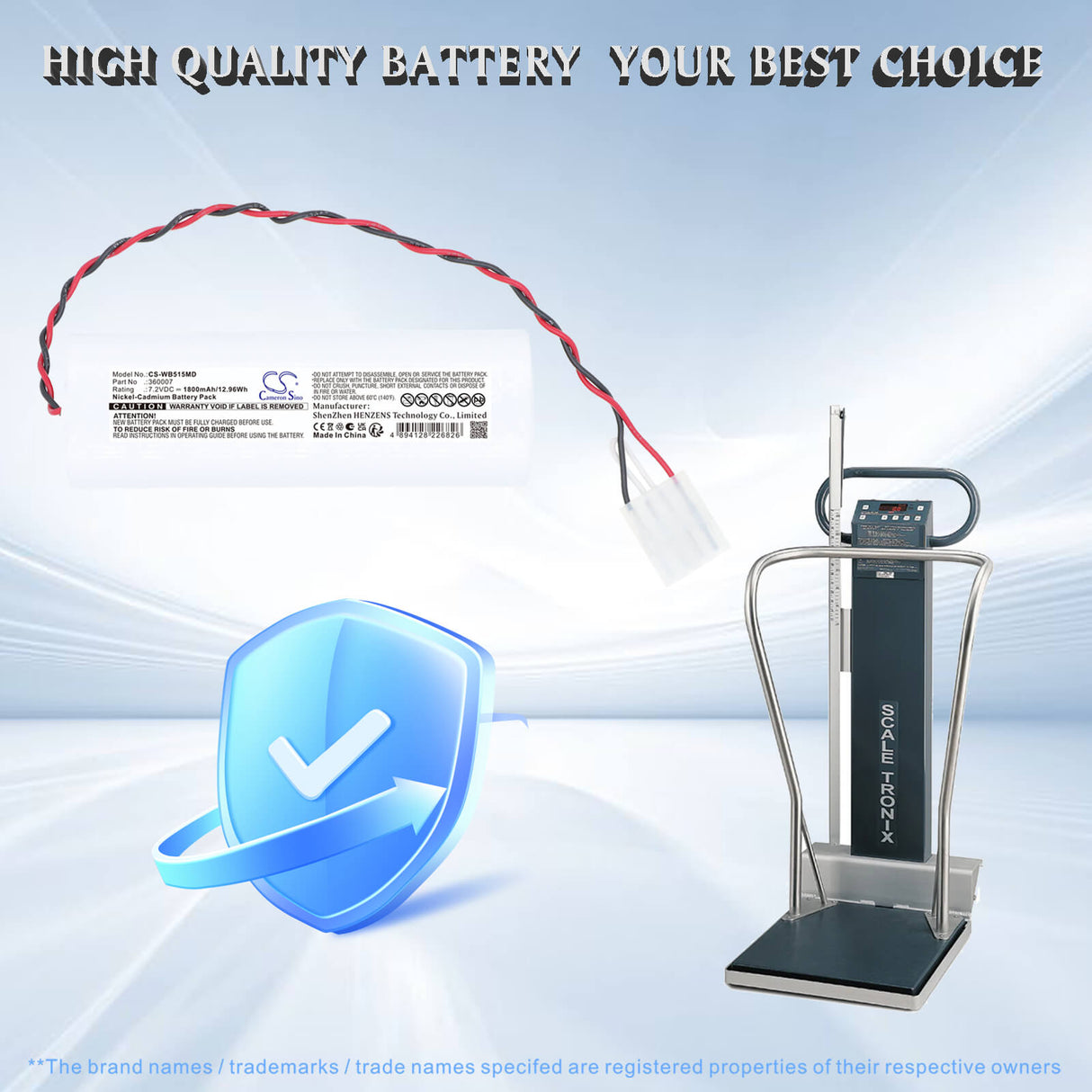 7.2V, Ni-CD, 1800mAh, Medical battery fits Welch-Allyn, 360002-20009, 5152, 5702, 12.96Wh Medical Cameron Sino Technology Limited