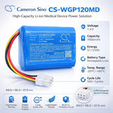 7.4V, Li-ion, 7800mAh, Medical battery fits WEGO, SPQDCY2S3P, P12n, Surpass P12N, 57.72Wh Medical Cameron Sino Technology Limited