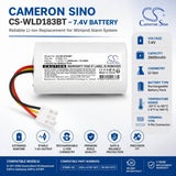 7.4V, Li-ion, 2600mAh, Alarm System battery fits Winland, 57685-101, D-011-0183, EnviroAlert Professional EAPro Gateway, 19.24Wh Alarm System Cameron Sino Technology Limited