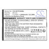 3.7V, Li-ion, 6000mAh, Barcode Scanner battery fits Wiseasy, BT-O1, P3, WPO3 WPOS3, 22.2Wh Barcode Scanner Cameron Sino Technology Limited