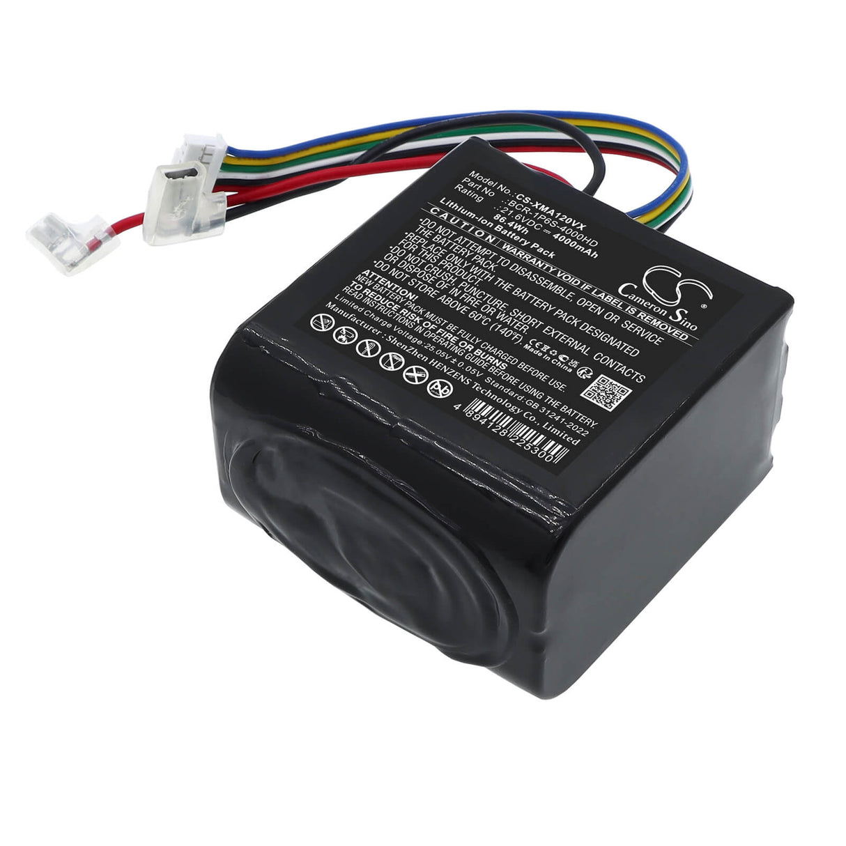 21.6V, Li-ion, 4000mAh, Vacuum battery fits Roborock, BCR-1P6S-4000HD, A10 Ultra B, A10 Ultra E, 86.4Wh Vacuum Cameron Sino Technology Limited