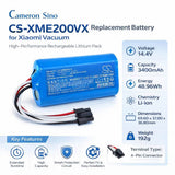 14.4V, Li-ion, 3400mAh, Vacuum battery fits Xiaomi, P2332-4S1P-SCEV, ‎BHR8629EU, BHR8629EU, 48.96Wh Vacuum Cameron Sino Technology Limited