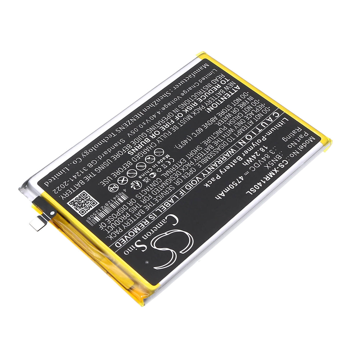 3,84V, Li-Polymer, 5050mAh, Mobile, Batterie de smartphone compatible Xiaomi, 2409brn2ca, 2409brn2cc, 19,39Wh Mobile, Smartphone Cameron Sino Technology Limited (Smartphone)