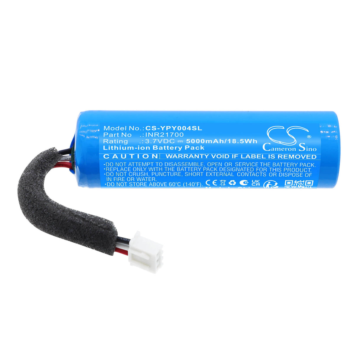 3.7V, Li-ion, 5000mAh, Speaker battery fits Yoto, INR21700, YP004, player 3rd Gen, 18.5Wh Speaker Cameron Sino Technology Limited