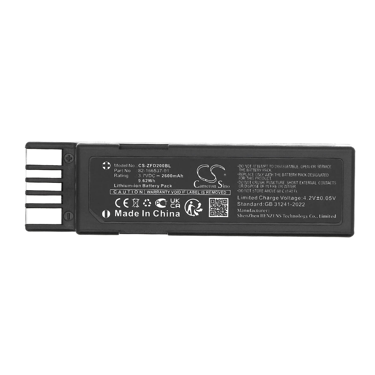 3.7V, Li-ion, 2600mAh, Barcode Scanner battery fits Zebra, Rfd2000, 9.62Wh Barcode Scanner Cameron Sino Technology Limited