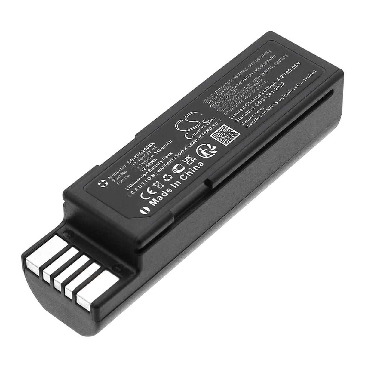 3.7V, Li-ion, 3400mAh, Barcode Scanner battery fits Zebra, Rfd2000, 12.58Wh Barcode Scanner Cameron Sino Technology Limited