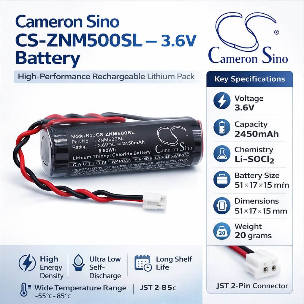 3.6V, Li-SOCl2, 2450mAh, Equipment, Survey, Test battery fits Zenner, C5-IUF, C5-IUF, Zelsius heat meter, 8.82Wh Equipment, Survey, Test Cameron Sino Technology Limited