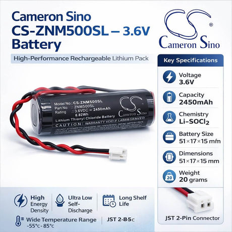 3.6V, Li-SOCl2, 2450mAh, Equipment, Survey, Test battery fits Zenner, C5-IUF, C5-IUF, Zelsius heat meter, 8.82Wh Equipment, Survey, Test Cameron Sino Technology Limited