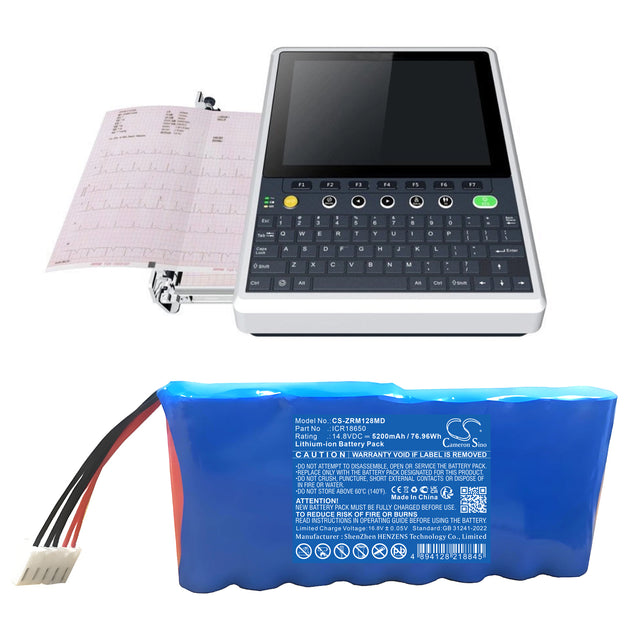 14.8V, Li-ion, 5200mAh, Medical battery fits Zoncare, Icr18650, Imac 120b, 76.96Wh Medical Cameron Sino Technology Limited (Medical)