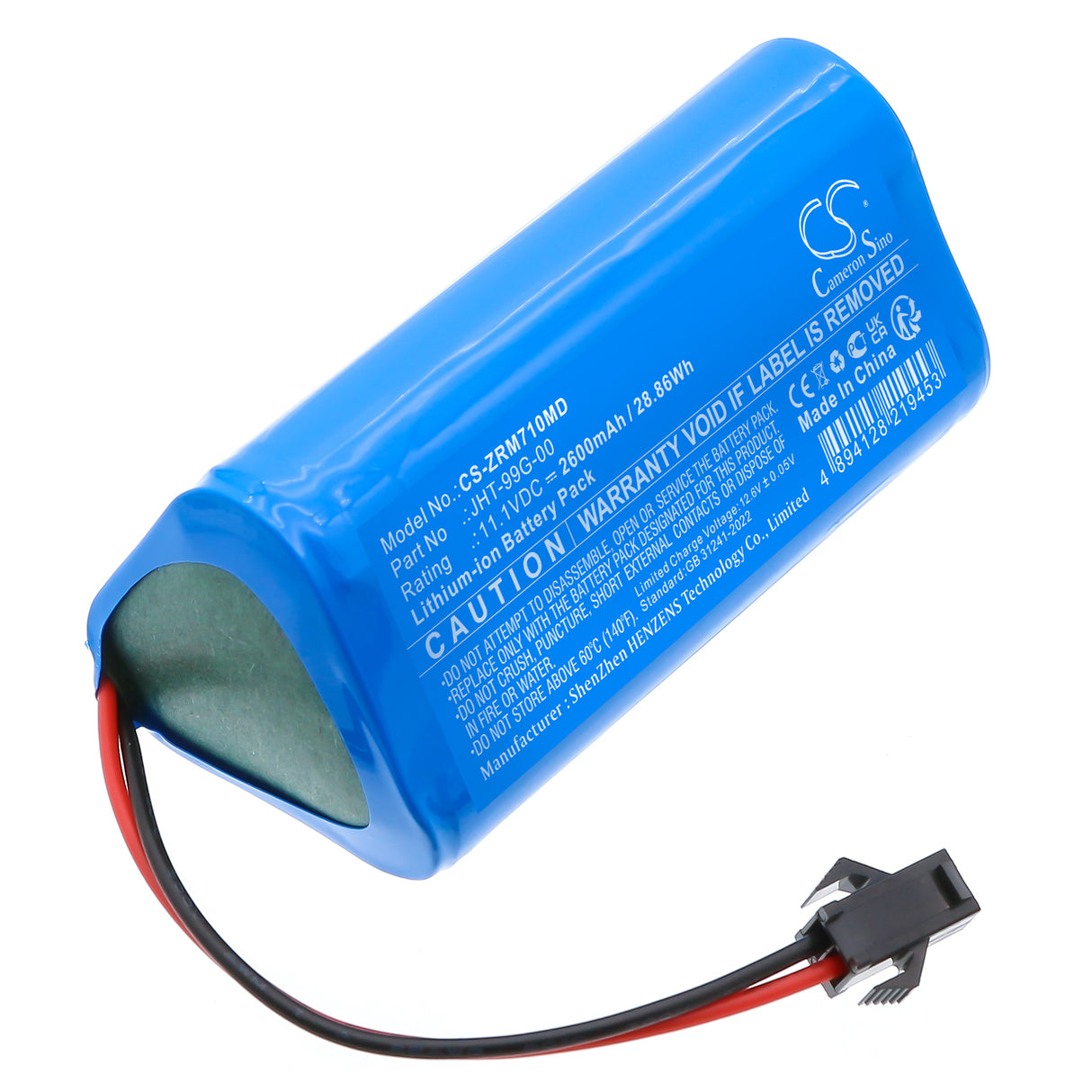 11.1V, Li-ion, 2600mAh, Medical battery fits Zoncare, JHT-99G-00, PM-7000C, PM-7000M, 28.86Wh Medical Cameron Sino Technology Limited (Medical)
